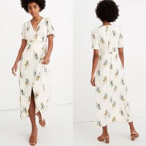 Madewell Ruffle-Sleeve Maxi Dress in Classic Corsage Size 2 Cream Floral